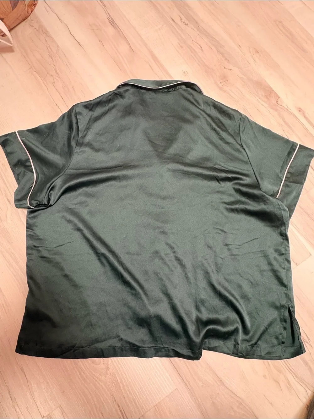Victoria's Secret Green Satin Top with Fox Embroidery | Size XL | Cottagecore